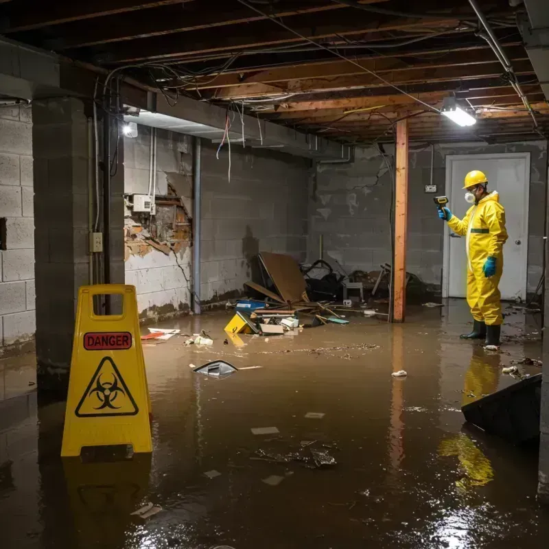 Flooded Basement Electrical Hazard in Alexander County, IL Property